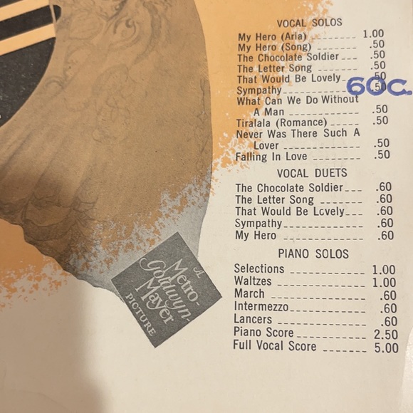 MCMVIII “The Chocolate Soldier” Movie Sheet Music:Sympathy. Starring Nelson Eddy - Picture 3 of 6